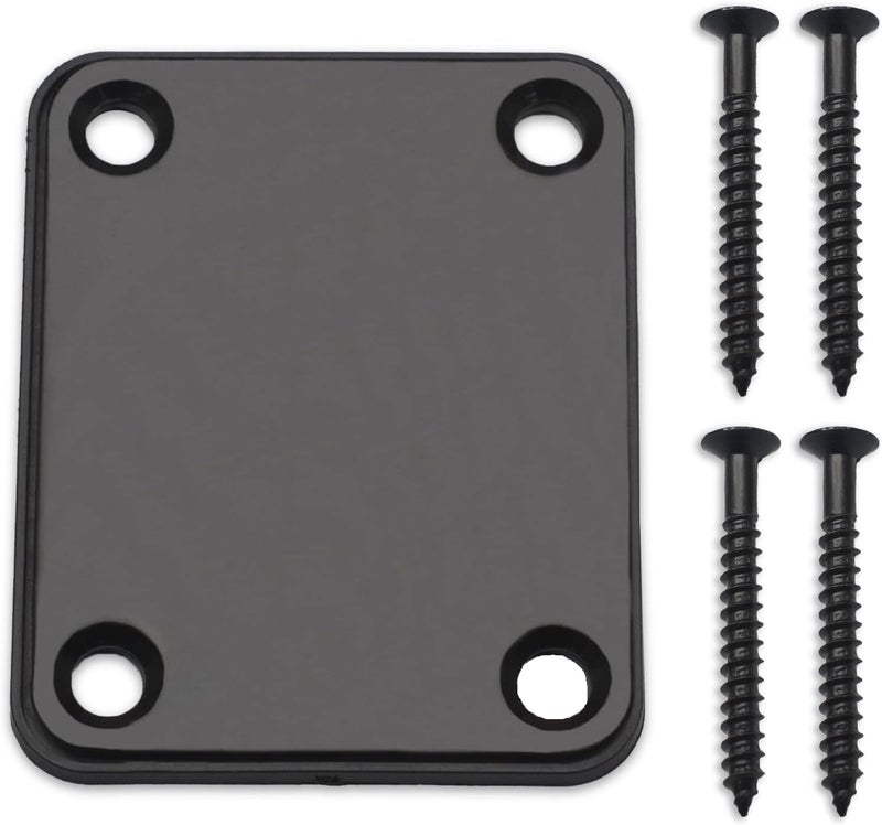 MAXCHEER Electric Bass Guitar Neck plate Guitar Neck Joint Connecting Strengthen Plate Guitar Parts (Black) - Image 1